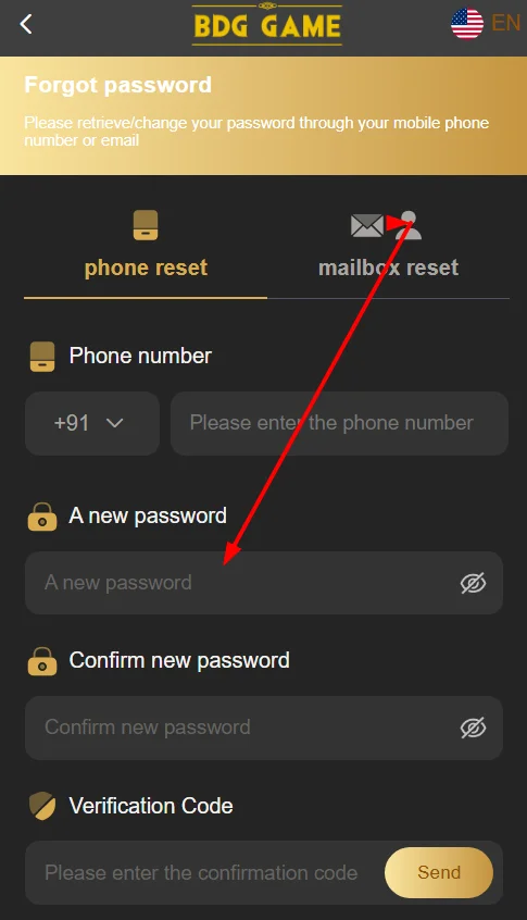 Set a new password for your account